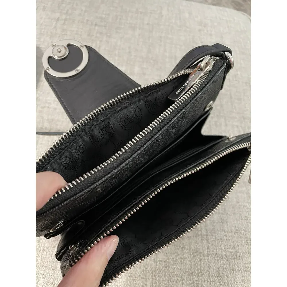 Michael Kors Black Leather Cross Body Purse